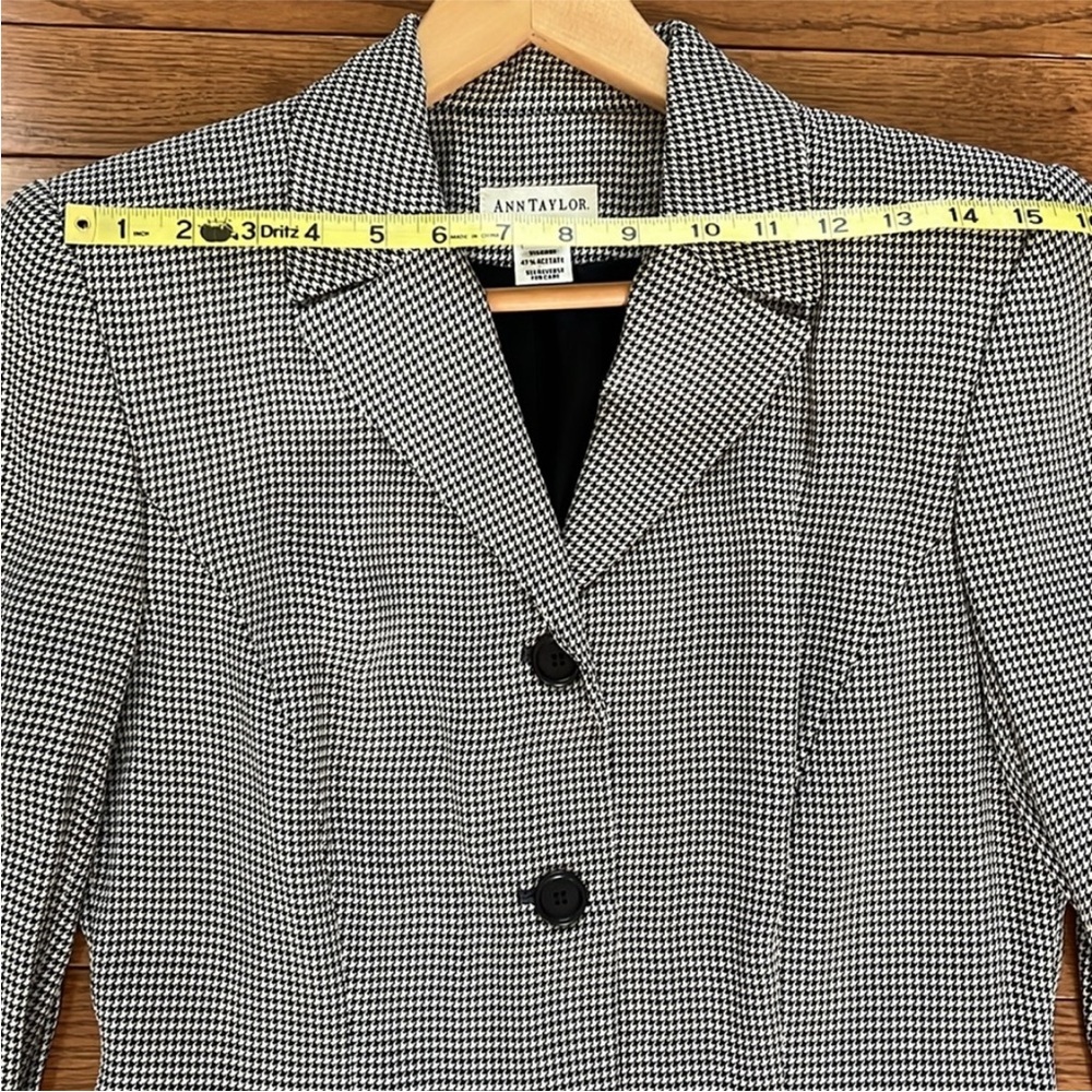 Vintage Ann Taylor Black & White Houndstooth Blazer - Picture 3 of 15